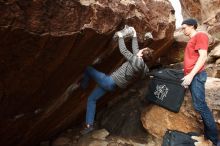 Bouldering in Hueco Tanks on 12/21/2018 with Blue Lizard Climbing and Yoga

Filename: SRM_20181221_1550160.jpg
Aperture: f/6.3
Shutter Speed: 1/250
Body: Canon EOS-1D Mark II
Lens: Canon EF 16-35mm f/2.8 L