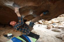 Bouldering in Hueco Tanks on 12/21/2018 with Blue Lizard Climbing and Yoga

Filename: SRM_20181221_1605380.jpg
Aperture: f/6.3
Shutter Speed: 1/250
Body: Canon EOS-1D Mark II
Lens: Canon EF 16-35mm f/2.8 L