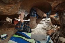 Bouldering in Hueco Tanks on 12/21/2018 with Blue Lizard Climbing and Yoga

Filename: SRM_20181221_1605490.jpg
Aperture: f/7.1
Shutter Speed: 1/250
Body: Canon EOS-1D Mark II
Lens: Canon EF 16-35mm f/2.8 L