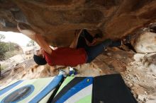 Bouldering in Hueco Tanks on 12/21/2018 with Blue Lizard Climbing and Yoga

Filename: SRM_20181221_1606400.jpg
Aperture: f/7.1
Shutter Speed: 1/250
Body: Canon EOS-1D Mark II
Lens: Canon EF 16-35mm f/2.8 L