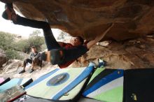 Bouldering in Hueco Tanks on 12/21/2018 with Blue Lizard Climbing and Yoga

Filename: SRM_20181221_1606500.jpg
Aperture: f/7.1
Shutter Speed: 1/250
Body: Canon EOS-1D Mark II
Lens: Canon EF 16-35mm f/2.8 L