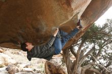 Bouldering in Hueco Tanks on 12/21/2018 with Blue Lizard Climbing and Yoga

Filename: SRM_20181221_1618140.jpg
Aperture: f/5.6
Shutter Speed: 1/250
Body: Canon EOS-1D Mark II
Lens: Canon EF 16-35mm f/2.8 L