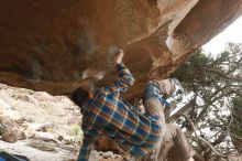 Bouldering in Hueco Tanks on 12/21/2018 with Blue Lizard Climbing and Yoga

Filename: SRM_20181221_1619260.jpg
Aperture: f/5.6
Shutter Speed: 1/250
Body: Canon EOS-1D Mark II
Lens: Canon EF 16-35mm f/2.8 L