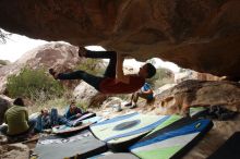 Bouldering in Hueco Tanks on 12/21/2018 with Blue Lizard Climbing and Yoga

Filename: SRM_20181221_1621320.jpg
Aperture: f/8.0
Shutter Speed: 1/250
Body: Canon EOS-1D Mark II
Lens: Canon EF 16-35mm f/2.8 L
