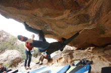 Bouldering in Hueco Tanks on 12/21/2018 with Blue Lizard Climbing and Yoga

Filename: SRM_20181221_1622170.jpg
Aperture: f/5.0
Shutter Speed: 1/250
Body: Canon EOS-1D Mark II
Lens: Canon EF 16-35mm f/2.8 L