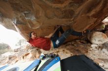 Bouldering in Hueco Tanks on 12/21/2018 with Blue Lizard Climbing and Yoga

Filename: SRM_20181221_1629150.jpg
Aperture: f/4.0
Shutter Speed: 1/250
Body: Canon EOS-1D Mark II
Lens: Canon EF 16-35mm f/2.8 L