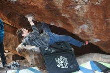 Bouldering in Hueco Tanks on 12/21/2018 with Blue Lizard Climbing and Yoga

Filename: SRM_20181221_1646360.jpg
Aperture: f/2.5
Shutter Speed: 1/250
Body: Canon EOS-1D Mark II
Lens: Canon EF 50mm f/1.8 II