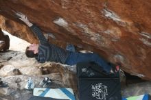 Bouldering in Hueco Tanks on 12/21/2018 with Blue Lizard Climbing and Yoga

Filename: SRM_20181221_1649150.jpg
Aperture: f/3.2
Shutter Speed: 1/250
Body: Canon EOS-1D Mark II
Lens: Canon EF 50mm f/1.8 II