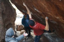 Bouldering in Hueco Tanks on 12/21/2018 with Blue Lizard Climbing and Yoga

Filename: SRM_20181221_1652371.jpg
Aperture: f/4.0
Shutter Speed: 1/250
Body: Canon EOS-1D Mark II
Lens: Canon EF 50mm f/1.8 II
