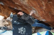 Bouldering in Hueco Tanks on 12/21/2018 with Blue Lizard Climbing and Yoga

Filename: SRM_20181221_1701381.jpg
Aperture: f/2.2
Shutter Speed: 1/250
Body: Canon EOS-1D Mark II
Lens: Canon EF 50mm f/1.8 II