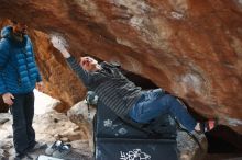 Bouldering in Hueco Tanks on 12/21/2018 with Blue Lizard Climbing and Yoga

Filename: SRM_20181221_1701450.jpg
Aperture: f/2.2
Shutter Speed: 1/250
Body: Canon EOS-1D Mark II
Lens: Canon EF 50mm f/1.8 II