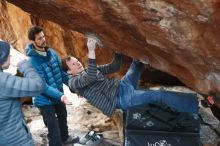 Bouldering in Hueco Tanks on 12/21/2018 with Blue Lizard Climbing and Yoga

Filename: SRM_20181221_1701570.jpg
Aperture: f/2.2
Shutter Speed: 1/250
Body: Canon EOS-1D Mark II
Lens: Canon EF 50mm f/1.8 II