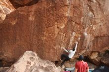 Bouldering in Hueco Tanks on 12/21/2018 with Blue Lizard Climbing and Yoga

Filename: SRM_20181221_1749430.jpg
Aperture: f/3.2
Shutter Speed: 1/250
Body: Canon EOS-1D Mark II
Lens: Canon EF 16-35mm f/2.8 L