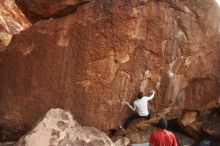 Bouldering in Hueco Tanks on 12/21/2018 with Blue Lizard Climbing and Yoga

Filename: SRM_20181221_1749450.jpg
Aperture: f/3.2
Shutter Speed: 1/250
Body: Canon EOS-1D Mark II
Lens: Canon EF 16-35mm f/2.8 L