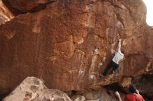 Bouldering in Hueco Tanks on 12/21/2018 with Blue Lizard Climbing and Yoga

Filename: SRM_20181221_1750030.jpg
Aperture: f/3.2
Shutter Speed: 1/250
Body: Canon EOS-1D Mark II
Lens: Canon EF 16-35mm f/2.8 L