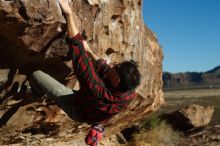 Bouldering in Hueco Tanks on 12/22/2018 with Blue Lizard Climbing and Yoga

Filename: SRM_20181222_0959450.jpg
Aperture: f/4.0
Shutter Speed: 1/800
Body: Canon EOS-1D Mark II
Lens: Canon EF 50mm f/1.8 II