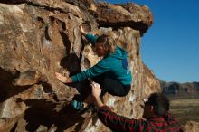 Bouldering in Hueco Tanks on 12/22/2018 with Blue Lizard Climbing and Yoga

Filename: SRM_20181222_1004160.jpg
Aperture: f/4.0
Shutter Speed: 1/1250
Body: Canon EOS-1D Mark II
Lens: Canon EF 50mm f/1.8 II