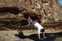 Bouldering in Hueco Tanks on 12/22/2018 with Blue Lizard Climbing and Yoga

Filename: SRM_20181222_1027500.jpg
Aperture: f/4.0
Shutter Speed: 1/800
Body: Canon EOS-1D Mark II
Lens: Canon EF 50mm f/1.8 II