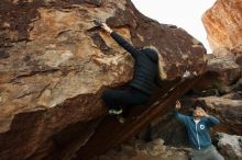 Bouldering in Hueco Tanks on 12/22/2018 with Blue Lizard Climbing and Yoga

Filename: SRM_20181222_1058040.jpg
Aperture: f/5.0
Shutter Speed: 1/400
Body: Canon EOS-1D Mark II
Lens: Canon EF 16-35mm f/2.8 L