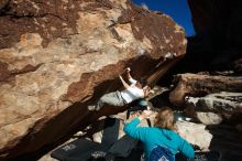 Bouldering in Hueco Tanks on 12/22/2018 with Blue Lizard Climbing and Yoga

Filename: SRM_20181222_1159480.jpg
Aperture: f/9.0
Shutter Speed: 1/250
Body: Canon EOS-1D Mark II
Lens: Canon EF 16-35mm f/2.8 L