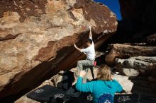 Bouldering in Hueco Tanks on 12/22/2018 with Blue Lizard Climbing and Yoga

Filename: SRM_20181222_1159580.jpg
Aperture: f/9.0
Shutter Speed: 1/250
Body: Canon EOS-1D Mark II
Lens: Canon EF 16-35mm f/2.8 L