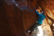 Bouldering in Hueco Tanks on 12/22/2018 with Blue Lizard Climbing and Yoga

Filename: SRM_20181222_1623150.jpg
Aperture: f/4.0
Shutter Speed: 1/200
Body: Canon EOS-1D Mark II
Lens: Canon EF 16-35mm f/2.8 L