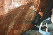 Bouldering in Hueco Tanks on 12/22/2018 with Blue Lizard Climbing and Yoga

Filename: SRM_20181222_1742310.jpg
Aperture: f/2.2
Shutter Speed: 1/200
Body: Canon EOS-1D Mark II
Lens: Canon EF 50mm f/1.8 II