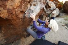 Bouldering in Hueco Tanks on 12/23/2018 with Blue Lizard Climbing and Yoga

Filename: SRM_20181223_1035220.jpg
Aperture: f/4.0
Shutter Speed: 1/250
Body: Canon EOS-1D Mark II
Lens: Canon EF 16-35mm f/2.8 L