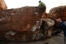 Bouldering in Hueco Tanks on 12/23/2018 with Blue Lizard Climbing and Yoga
Filename: SRM_20181223_1042040.jpg
Aperture: f/4.0
Shutter Speed: 1/800
Body: Canon EOS-1D Mark II
Lens: Canon EF 16-35mm f/2.8 L