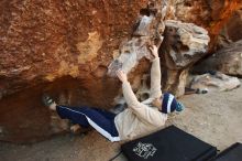 Bouldering in Hueco Tanks on 12/23/2018 with Blue Lizard Climbing and Yoga

Filename: SRM_20181223_1043150.jpg
Aperture: f/4.0
Shutter Speed: 1/400
Body: Canon EOS-1D Mark II
Lens: Canon EF 16-35mm f/2.8 L