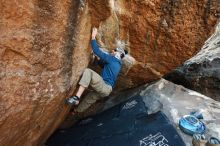 Bouldering in Hueco Tanks on 12/23/2018 with Blue Lizard Climbing and Yoga

Filename: SRM_20181223_1116272.jpg
Aperture: f/4.5
Shutter Speed: 1/250
Body: Canon EOS-1D Mark II
Lens: Canon EF 16-35mm f/2.8 L