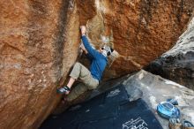 Bouldering in Hueco Tanks on 12/23/2018 with Blue Lizard Climbing and Yoga

Filename: SRM_20181223_1116280.jpg
Aperture: f/4.5
Shutter Speed: 1/250
Body: Canon EOS-1D Mark II
Lens: Canon EF 16-35mm f/2.8 L