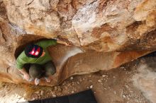 Bouldering in Hueco Tanks on 12/23/2018 with Blue Lizard Climbing and Yoga

Filename: SRM_20181223_1117160.jpg
Aperture: f/5.6
Shutter Speed: 1/200
Body: Canon EOS-1D Mark II
Lens: Canon EF 16-35mm f/2.8 L