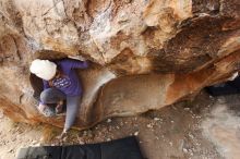 Bouldering in Hueco Tanks on 12/23/2018 with Blue Lizard Climbing and Yoga

Filename: SRM_20181223_1120260.jpg
Aperture: f/5.6
Shutter Speed: 1/200
Body: Canon EOS-1D Mark II
Lens: Canon EF 16-35mm f/2.8 L