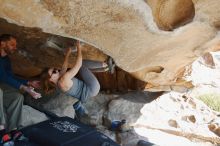 Bouldering in Hueco Tanks on 12/23/2018 with Blue Lizard Climbing and Yoga

Filename: SRM_20181223_1215160.jpg
Aperture: f/5.6
Shutter Speed: 1/250
Body: Canon EOS-1D Mark II
Lens: Canon EF 16-35mm f/2.8 L