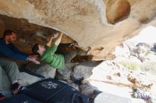 Bouldering in Hueco Tanks on 12/23/2018 with Blue Lizard Climbing and Yoga

Filename: SRM_20181223_1217210.jpg
Aperture: f/5.6
Shutter Speed: 1/250
Body: Canon EOS-1D Mark II
Lens: Canon EF 16-35mm f/2.8 L