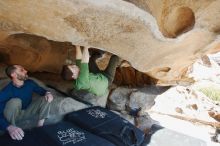 Bouldering in Hueco Tanks on 12/23/2018 with Blue Lizard Climbing and Yoga

Filename: SRM_20181223_1217260.jpg
Aperture: f/5.6
Shutter Speed: 1/250
Body: Canon EOS-1D Mark II
Lens: Canon EF 16-35mm f/2.8 L