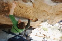 Bouldering in Hueco Tanks on 12/23/2018 with Blue Lizard Climbing and Yoga

Filename: SRM_20181223_1217370.jpg
Aperture: f/5.6
Shutter Speed: 1/250
Body: Canon EOS-1D Mark II
Lens: Canon EF 16-35mm f/2.8 L