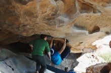 Bouldering in Hueco Tanks on 12/23/2018 with Blue Lizard Climbing and Yoga

Filename: SRM_20181223_1240290.jpg
Aperture: f/4.0
Shutter Speed: 1/320
Body: Canon EOS-1D Mark II
Lens: Canon EF 50mm f/1.8 II