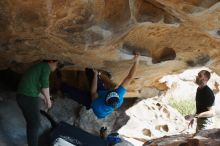 Bouldering in Hueco Tanks on 12/23/2018 with Blue Lizard Climbing and Yoga

Filename: SRM_20181223_1240380.jpg
Aperture: f/4.0
Shutter Speed: 1/400
Body: Canon EOS-1D Mark II
Lens: Canon EF 50mm f/1.8 II