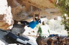 Bouldering in Hueco Tanks on 12/23/2018 with Blue Lizard Climbing and Yoga

Filename: SRM_20181223_1253470.jpg
Aperture: f/4.0
Shutter Speed: 1/320
Body: Canon EOS-1D Mark II
Lens: Canon EF 50mm f/1.8 II