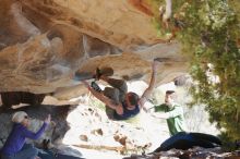 Bouldering in Hueco Tanks on 12/23/2018 with Blue Lizard Climbing and Yoga

Filename: SRM_20181223_1256100.jpg
Aperture: f/4.0
Shutter Speed: 1/320
Body: Canon EOS-1D Mark II
Lens: Canon EF 50mm f/1.8 II