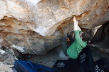 Bouldering in Hueco Tanks on 12/23/2018 with Blue Lizard Climbing and Yoga

Filename: SRM_20181223_1423580.jpg
Aperture: f/4.0
Shutter Speed: 1/250
Body: Canon EOS-1D Mark II
Lens: Canon EF 16-35mm f/2.8 L