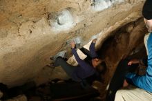 Bouldering in Hueco Tanks on 12/23/2018 with Blue Lizard Climbing and Yoga

Filename: SRM_20181223_1519520.jpg
Aperture: f/8.0
Shutter Speed: 1/250
Body: Canon EOS-1D Mark II
Lens: Canon EF 16-35mm f/2.8 L