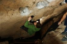 Bouldering in Hueco Tanks on 12/23/2018 with Blue Lizard Climbing and Yoga

Filename: SRM_20181223_1541240.jpg
Aperture: f/8.0
Shutter Speed: 1/250
Body: Canon EOS-1D Mark II
Lens: Canon EF 16-35mm f/2.8 L
