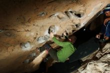 Bouldering in Hueco Tanks on 12/23/2018 with Blue Lizard Climbing and Yoga

Filename: SRM_20181223_1541470.jpg
Aperture: f/8.0
Shutter Speed: 1/250
Body: Canon EOS-1D Mark II
Lens: Canon EF 16-35mm f/2.8 L