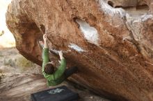 Bouldering in Hueco Tanks on 12/23/2018 with Blue Lizard Climbing and Yoga

Filename: SRM_20181223_1651590.jpg
Aperture: f/2.8
Shutter Speed: 1/320
Body: Canon EOS-1D Mark II
Lens: Canon EF 50mm f/1.8 II