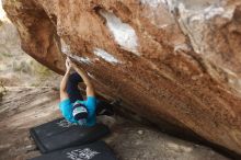 Bouldering in Hueco Tanks on 12/23/2018 with Blue Lizard Climbing and Yoga

Filename: SRM_20181223_1701080.jpg
Aperture: f/2.8
Shutter Speed: 1/320
Body: Canon EOS-1D Mark II
Lens: Canon EF 50mm f/1.8 II