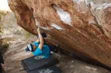 Bouldering in Hueco Tanks on 12/23/2018 with Blue Lizard Climbing and Yoga

Filename: SRM_20181223_1701091.jpg
Aperture: f/2.8
Shutter Speed: 1/320
Body: Canon EOS-1D Mark II
Lens: Canon EF 50mm f/1.8 II