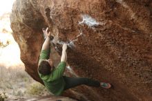 Bouldering in Hueco Tanks on 12/23/2018 with Blue Lizard Climbing and Yoga

Filename: SRM_20181223_1704200.jpg
Aperture: f/2.8
Shutter Speed: 1/320
Body: Canon EOS-1D Mark II
Lens: Canon EF 50mm f/1.8 II